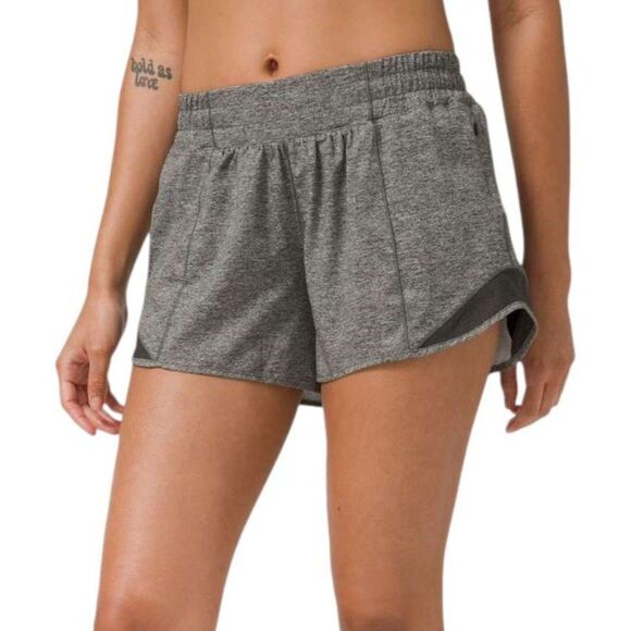 Lululemon Hotty Hot Low-Rise Short 4" *Heather Lux Multi Black - Picture 1 of 10